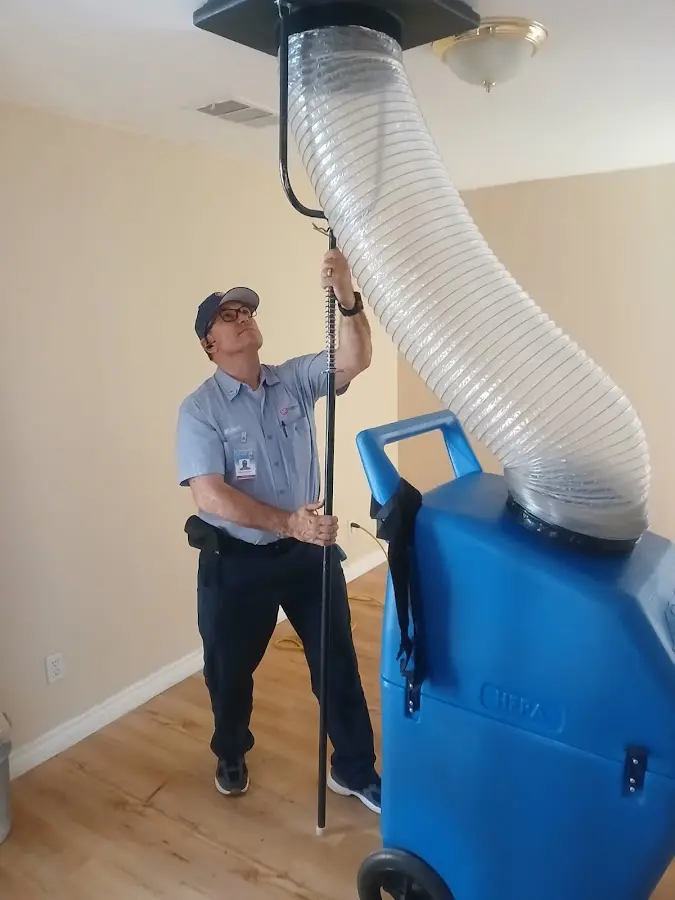 Mini Split Installation technician using HEPA equipment in Raisinville